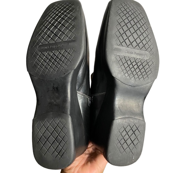 Hush Puppies Women's Black Square Toe Waterproof Ankle Boots - Picture 6 of 9